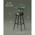 thumbnail image 2 of VASAGLE EKHO Collection - Bar Stools Set of 2, Swivel Counter  Stools with Backs, Synthetic Leather with Stitching, Mid-Century Modern, 30-inch Tall, Forest Green, 2 of 6