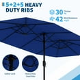thumbnail image 5 of Ataucjin 15ft Patio Umbrella with Base Included,Outdoor Double-Sided Rectangle Market Umbrella,Rectangle Oversized Double Sided Pool Umbrellas, Double-Topped Patio Umbrella for Poolside Lawn Backyard, 5 of 7