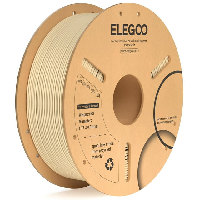 Filamento para impresora 3D ELEGOO PLA Plus de 1,75 mm, color beige, 1 kg