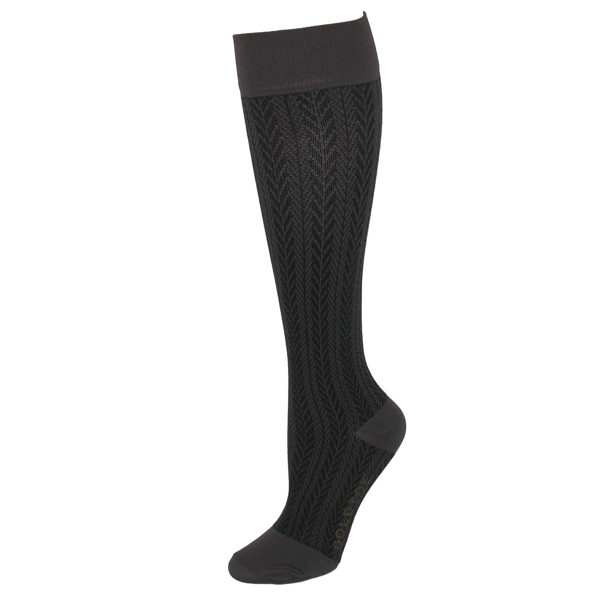 Gold Toe Women's Moderate Compression Herringbone Knee Socks Walmart