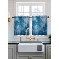 thumbnail image 2 of Vintage Blue Tier Curtains 36 Inch Length, Sheer Curtains for Bedroom Living Room Window Oil Painting Modern Abstract Art Rod Pocket Voile Drapes Kitchen Curtains Small Half Window 27.5"x36" 2 Panels, 2 of 6