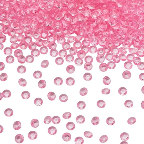 1000Pcs Acrylic Diamond Vase Filler Rhinestones Fillers Bulk 8mm Pink Faceted Rhinestones Gemstone Gems Diamonds Filler for DIY Crafts Centerpiece Table Decoration Jewelry Making for DIY