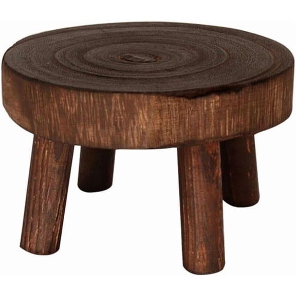 Wood Plant Riser Stands,Mini Round Stool Bonsai Holder Potted Display Shelf for Office Dining Room Indoor Outdoor Decor