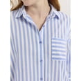 thumbnail image 6 of Joyspun Women’s Woven ¾ Sleeve Notch Collar Top and Boxer Shorts Pajama Set, Sizes XS-3X, 6 of 6