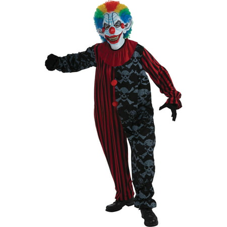 Creepo The Clown Costume Halloween Adult One Size Fits All Jumpsuit, Scary Clown, Style FM66749