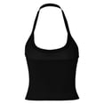 thumbnail image 5 of DHFJKG Summer Crop Tops For Women Camisole Halter Tank Top Sexy Fitted Ribbed Sleeveess Solid Color Basic Tees For Ladies Going Out Casual Cami Shirts, 5 of 5