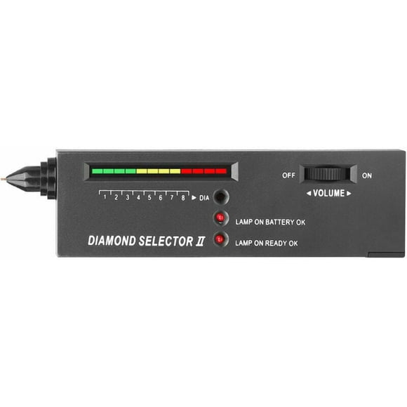 Diamond Selector II, High Accuracy Professional Portable Gem Tester, Dual Function for Jewelry Jade, LED & Audio Feedback (Black)