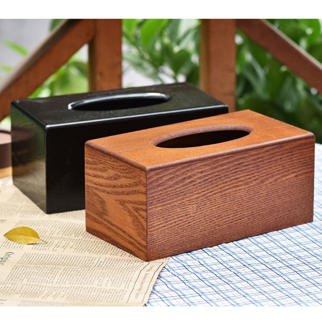 Minkissy 1Pcs Facial Tissues Boxes Medium Density Fiberboard Decorative Storage Container