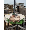 thumbnail image 2 of Outdoor Tablecloth with Umbrella Hole for Patio/Picnic/Party/Camping, Groundhog Day Waterproof Table Cloth Round Cover Washable, Rustic Spring Botanical Star Yellow (Dia 54"), 2 of 8