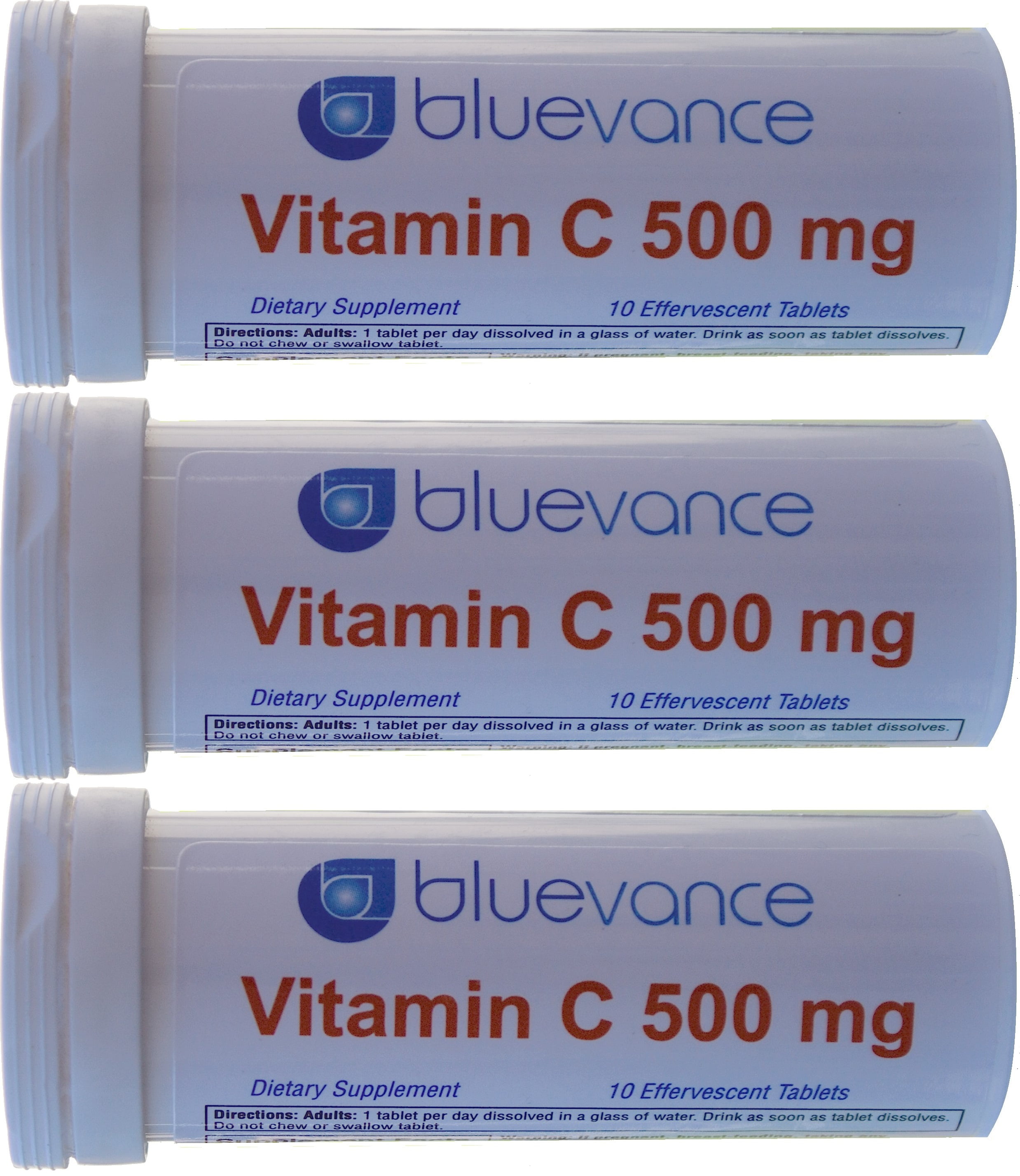Vitamin C 500 mg Effervescent Drink Tablets Sugar & Gluten Free 10