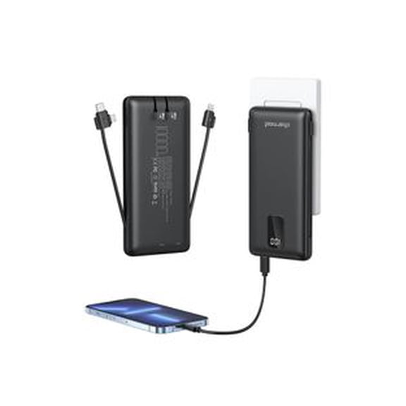 Charmast Built-in AC Plug & Cables 10000mAh Power Bank