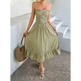 thumbnail image 4 of Women Summer Maxi Dress Spaghetti Strap Y2k Cute Ruffle Tiered Wedding Guest Flowy Dress, 4 of 7