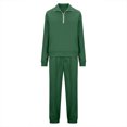 thumbnail image 6 of BXINGOHAI Women's 2 Piece Tracksuit Fall Outfits 2024 Long Sleeve Half Zip Sweatshirt Sweatpants Lounge Set Sweatsuits Army Green,XXXL, 6 of 6