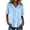 Blue #1, variant on Summer Shirts for Women Dressy Casual Cotton Linen Short Sleeve Wrap V Neck Button Decor Pleated Flowy Ruffle Hem Top Blue 2XL