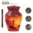 thumbnail image 2 of JAGASY Lighthouse Memorial Urns for Human Ashes Keepsake - Orange Small Urn for Ashes for Women - Yellow Clouds Sunset Tree Decorative Urns for Brother - Mini Cremation Urn for Sister - (3 Inch), 2 of 7
