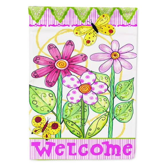 Carolines Treasures PJC1048GF Flower Welcome Flag Garden Size Small multicolor