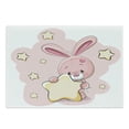 thumbnail image 1 of Feminine Cutting Board, Rabbit Bunny with Star Art for Birthday Celebrations Shower Theme, Decorative Tempered Glass Cutting and Serving Board, Large Size, Yellow Pink, by Ambesonne, 1 of 1