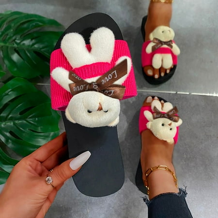 

Women s Fashion Bear Summer Large Size Beach Cloth Platform Sandals And Slippers