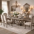 thumbnail image 6 of Wooden Extendable Dining Table With Double Pedestal Base, Silver, 6 of 11