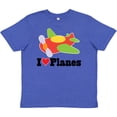 thumbnail image 3 of Inktastic I Love Planes Cute Airplane Youth T-Shirt, 3 of 5