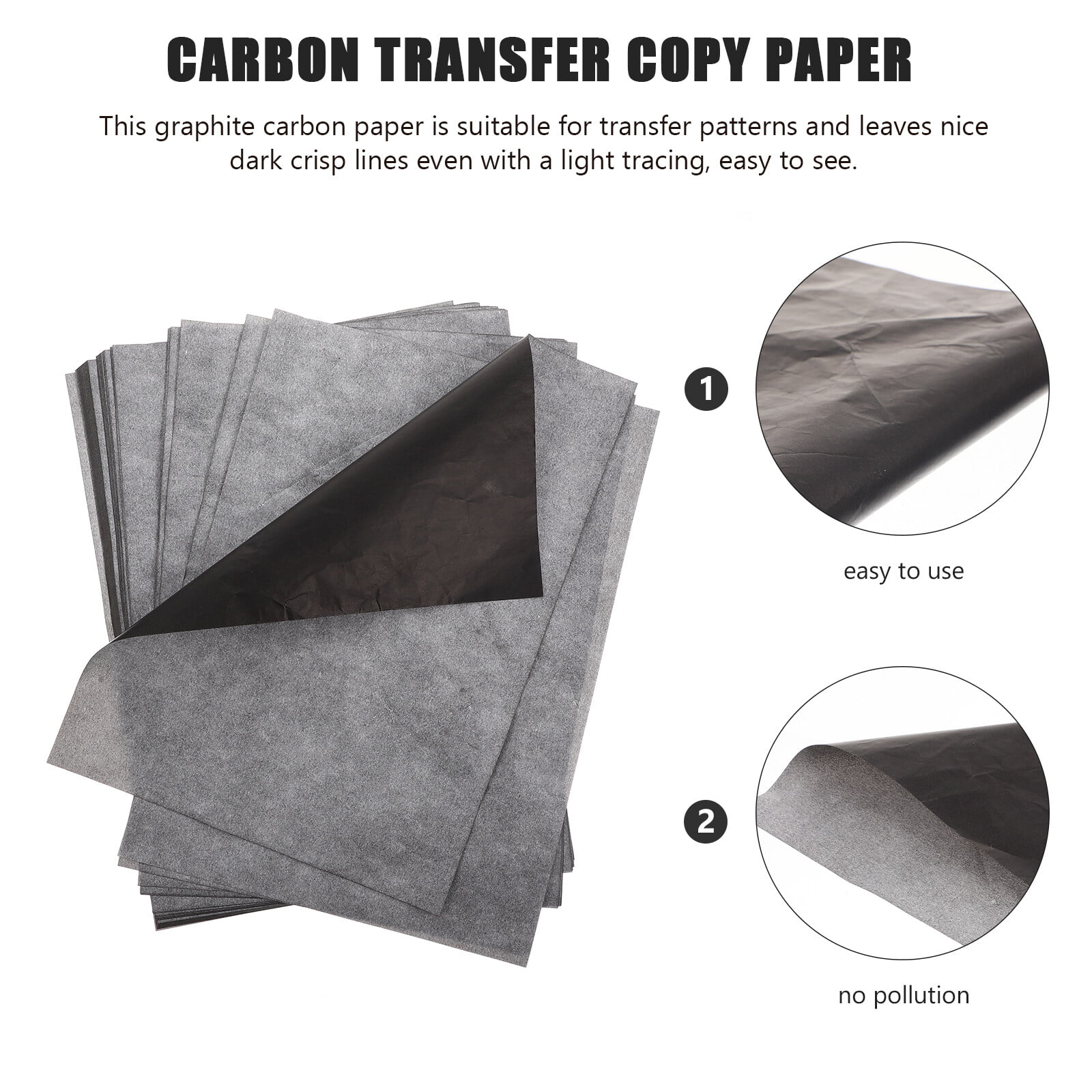 Carbon Transfer Paper And Tracing Paper Black Graphite Transfer Paper With  5pcs