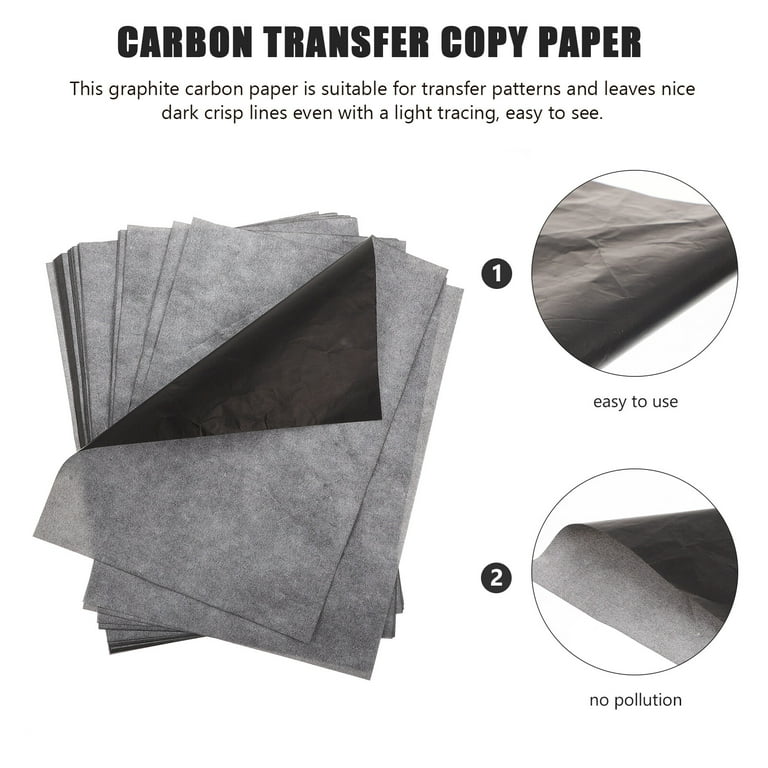100 Pcs Carbon Paper Transfer Copy Sheets Graphite Tracing A4 for Wood  Canvas Art