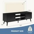 thumbnail image 4 of edx TV Stand for 55-60 inch TV, Mid Century Entertainment Centre, Modern Media Console Table with Storage for Living Room, Black, 4 of 9