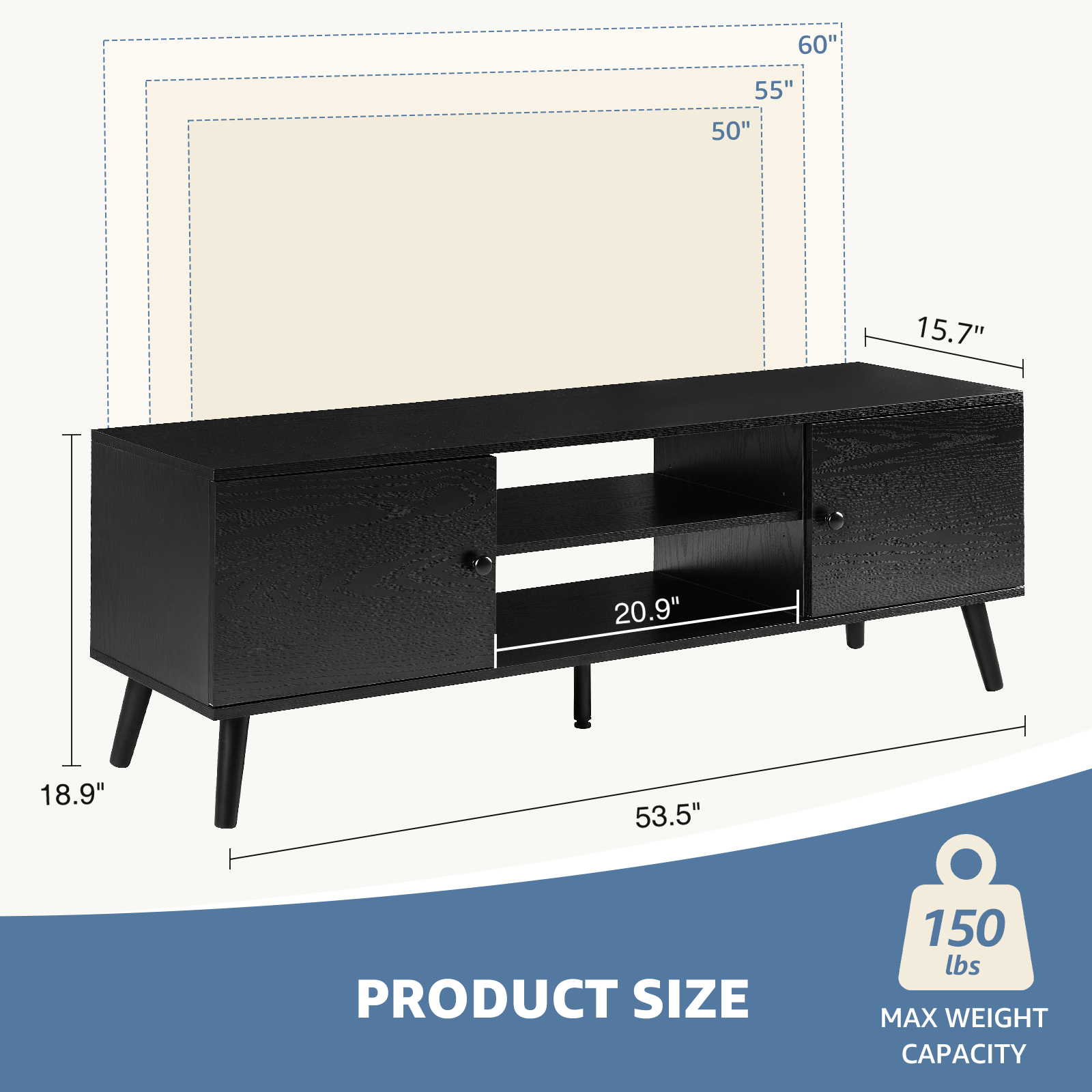 edx Mid-Century TV Stand for 55-60 Inch TVs photo 3