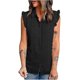 thumbnail image 1 of Women Ladies Sleeveless Button Pulr V-neck Vest Tank Tops Shirts Blouse, 1 of 3