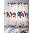 thumbnail image 3 of 4th of July Sheer Curtains 108 Inch Length 2 Panels Set for Living Room/Bedroom, Patriotic Blue Red Star Independence Day Curtain Sheers Drapes Rod Pocket Curtains Window Treatment Set 52''x108''x2, 3 of 7