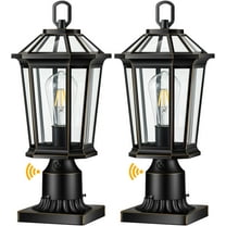VIANIS Outdoor Post Lights Hardwired 120V, Dusk to Dawn Lamp Posts Outdoor Lighting, Waterproof Lamp Post Light Fixture with Pier Mount Base, Anti-Rust Outdoor Lamp Post Lantern for Patio, 2Packs