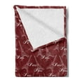 thumbnail image 2 of Eiffel Soft Flannel Fleece Throw Blanket, Romantic Valentines Day Eiffel Tower City of Love Doodle Style Heart Shapes, Cozy Plush for Indoor and Outdoor Use, 60" x 80", Maroon White Tan, by Ambesonne, 2 of 5