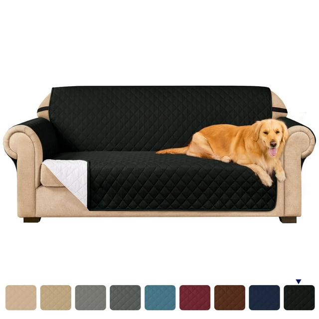 Subrtex Housse de Canapé Extensible 1 Pce Matelassée Réversible avec Sangles Élastiques Antidérapantes Housse de Canapé Lavable pour Animaux