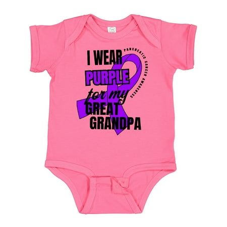 

Inktastic I Wear Purple for My Great Grandpa Pancreatic Cancer Awareness Gift Baby Boy or Baby Girl Bodysuit