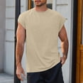 thumbnail image 2 of Blekii Men's Muscle Tank Top Workout Gym Athletic T Shirt Casual Cap Sleeve Summer Top Beige L, 2 of 10