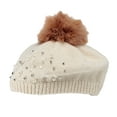 thumbnail image 2 of WITHMOONS Knit Pom Pom Beanie Faux Fur Slouchy Winter Women Hat SLP1234 (Ivory), 2 of 2