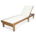 thumbnail image 2 of Afuera Living Outdoor White Mesh Lounge with Teaked Acacia Wood Frame, 2 of 27