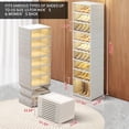 thumbnail image 3 of Foldable Shoe Rack Organizer for Closet, 6-Tier Folding Shoe Box Storage Cabinet with Clear Door, Plastic Collapsible Shoe Shelf with Lids Easy Assembly for Entryway, Front Door, Living Room, 3 of 6