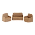 thumbnail image 1 of 3x Sofá en miniatura para casa de muñecas, escala 1/12, muebles para sala de estar de casa de muñecas Papelado marrón, 1 of 9
