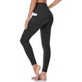 thumbnail image 4 of Womens High Waist Yoga Pants with Pockets,Workout Running Yoga Leggings for Women, Long Solid Color Hip Lift Fitness High Waist Elastic Exercise Yoga Pants Black M, 4 of 4