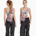 thumbnail image 4 of Watercolor Floral Pattern Sling Backpack with Artistic Botanical Design, Lightweight Durable Crossbody Daypack, Adjustable Strap, Multiple Compartments for Travel and Outdoor Use, 4 of 6