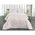 thumbnail image 3 of Ambesonne I Love You Quilted Bedspread Set 3 Pcs, Hearts Wedding Rings, Queen Size, Maroon Pink Blush, 3 of 5