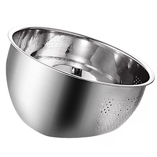 Stainless Steel Rice Washing Bowl Kitchen Tools High Capacity Colander Basket Drain Rinse Fruit And Vegetable Strainer