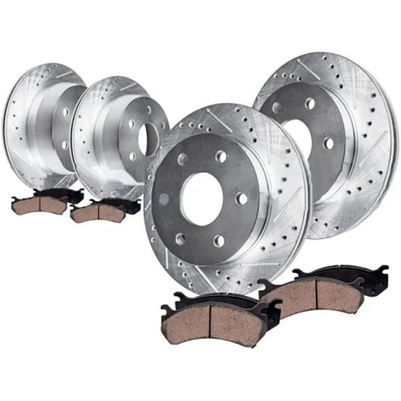 Hex Autoparts Front and Rear Brake Rotors & Ceramic Brake Pads For Chevy GMC Silverado Sierra 1500