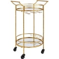 thumbnail image 5 of Linon Round Metal and Mirror Bar Cart in Gold, 5 of 6