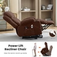 thumbnail image 2 of Segmart Recliner Chair with Massage and Heat, Ergonomic Overstuffed Breathable Fabric, Reclining Chair with 2 Side Pockets, 2 Cup Holders, Remote Control, Living Room, Bedroom, Brown, 2 of 9