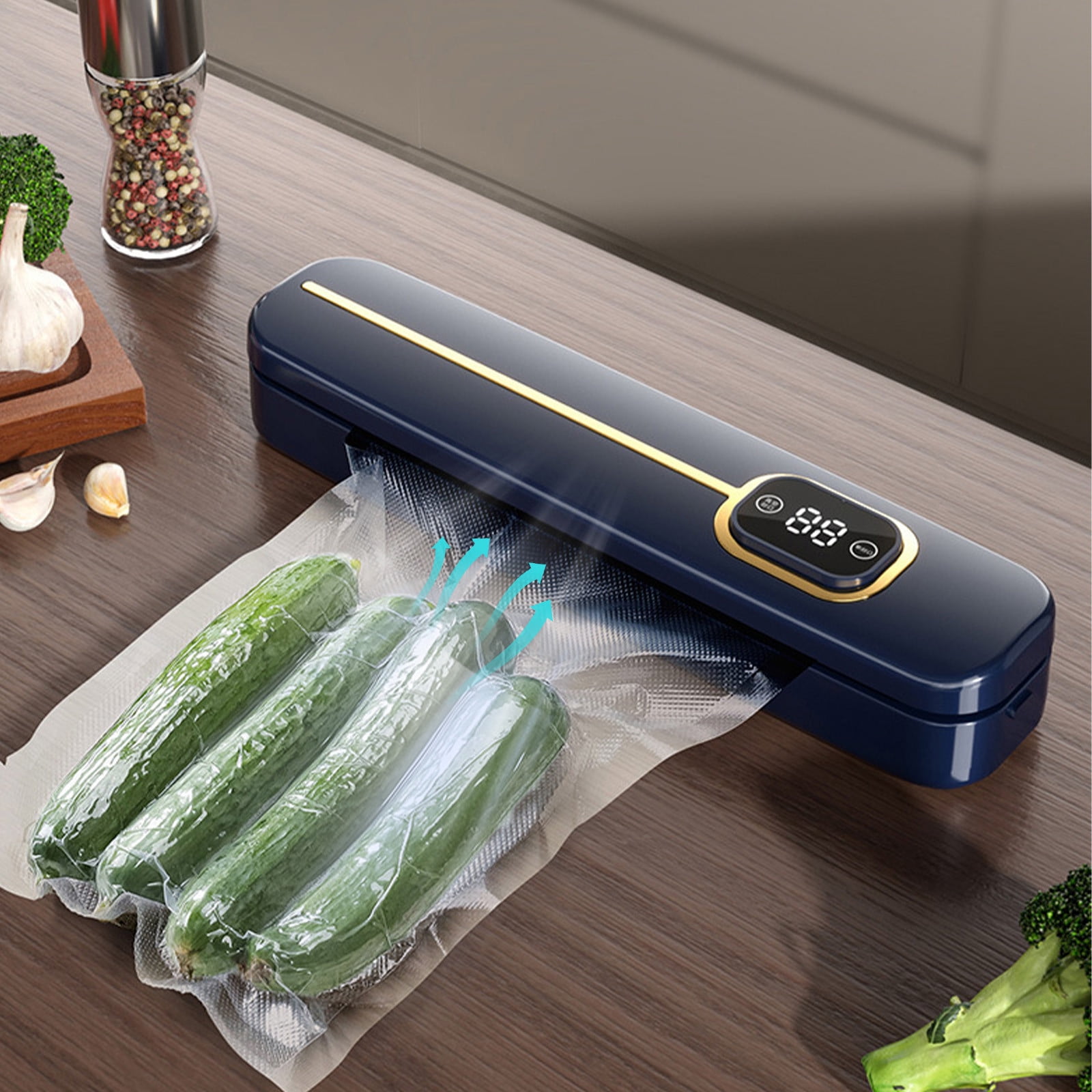 Yrmaups Automatic Vacuum Sealer Machine, Food Saver Bag Sealer Protector for Fresh Food Storage, Electric Vacuum Sealer for Meat Vegetables Fruits, Portable Vacuum Packing Machine for Kitchen Home