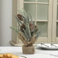 thumbnail image 3 of Mini árbol de Navidad, ramas y piñas artificiales de mesa, decoración navideña, plantas en maceta, 3 of 5