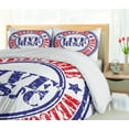 thumbnail image 5 of Ambesonne Popstar Party Duvet Cover Sets, Old Rubber Stamp, 2-Queen, Blue Red White, 5 of 7