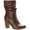 Brown, variant on Womens Saraa Slouch Faux Leather Block Heel Mid-Calf Boots